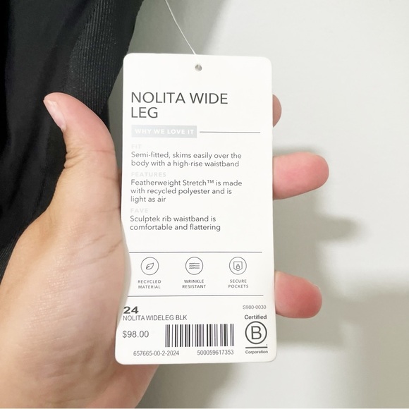 Athleta Nolita Wide Leg Black Pull On Women's Pants Size 24 - Picture 8 of 10